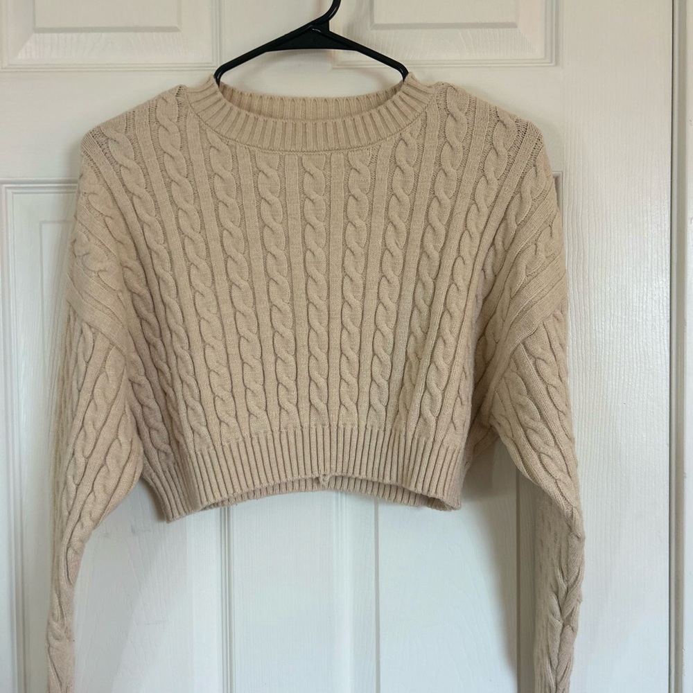 Cable Knit Cream Sweater